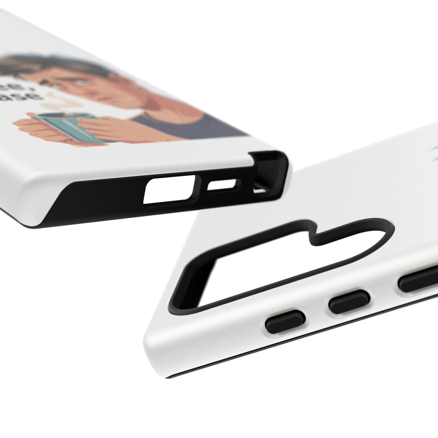 Samsung Phone Case – “First Coffee, Please” Funny Coffee Lover Protective Case