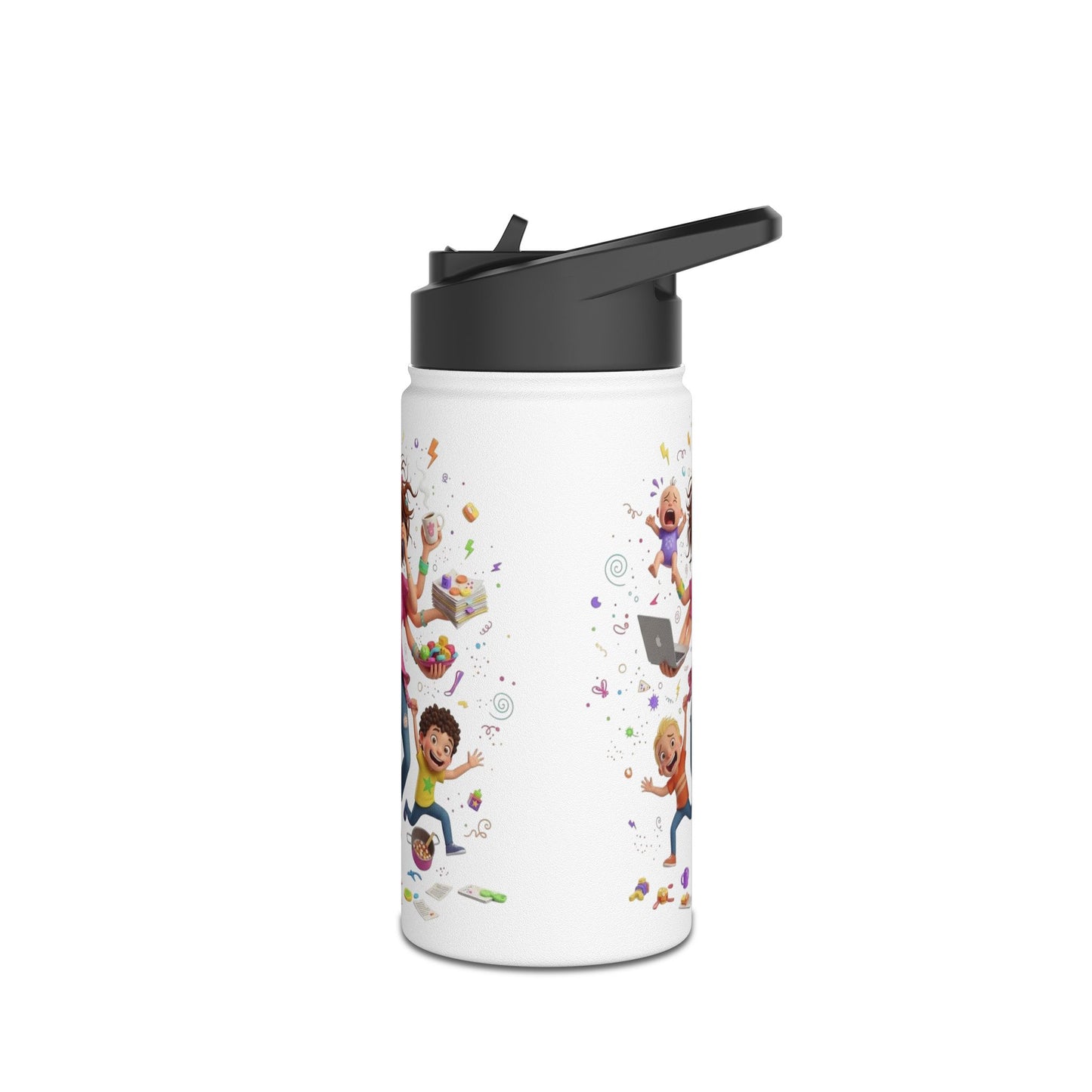 Mom Life Stainless Steel Thermic Bottle — Funny Multitasking Mom Design