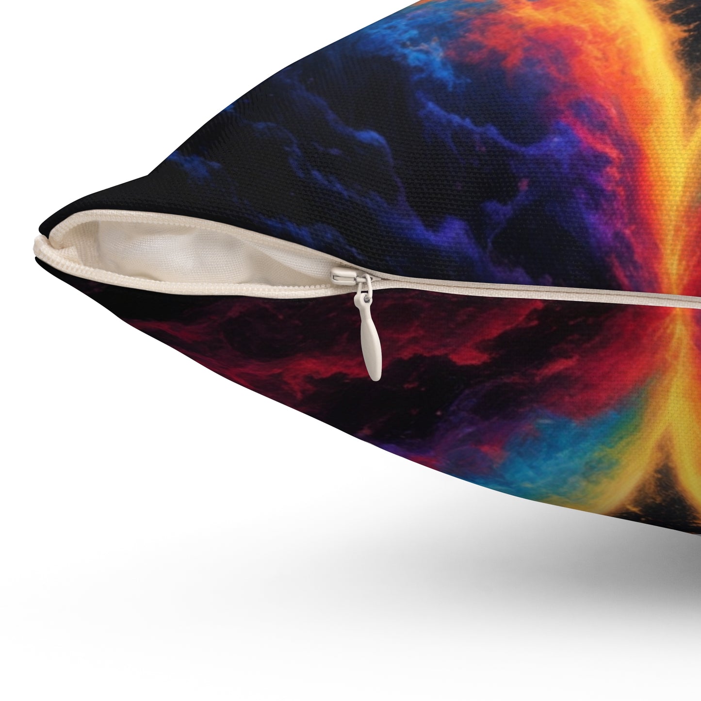 Cosmic Lovers Decorative Pillow — Romantic Couple Heart Art Throw Pillow