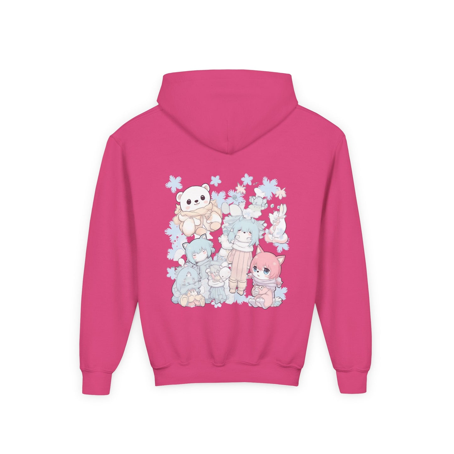 Youth Hoodie — Pastel Kawaii Plush Friends Graphic