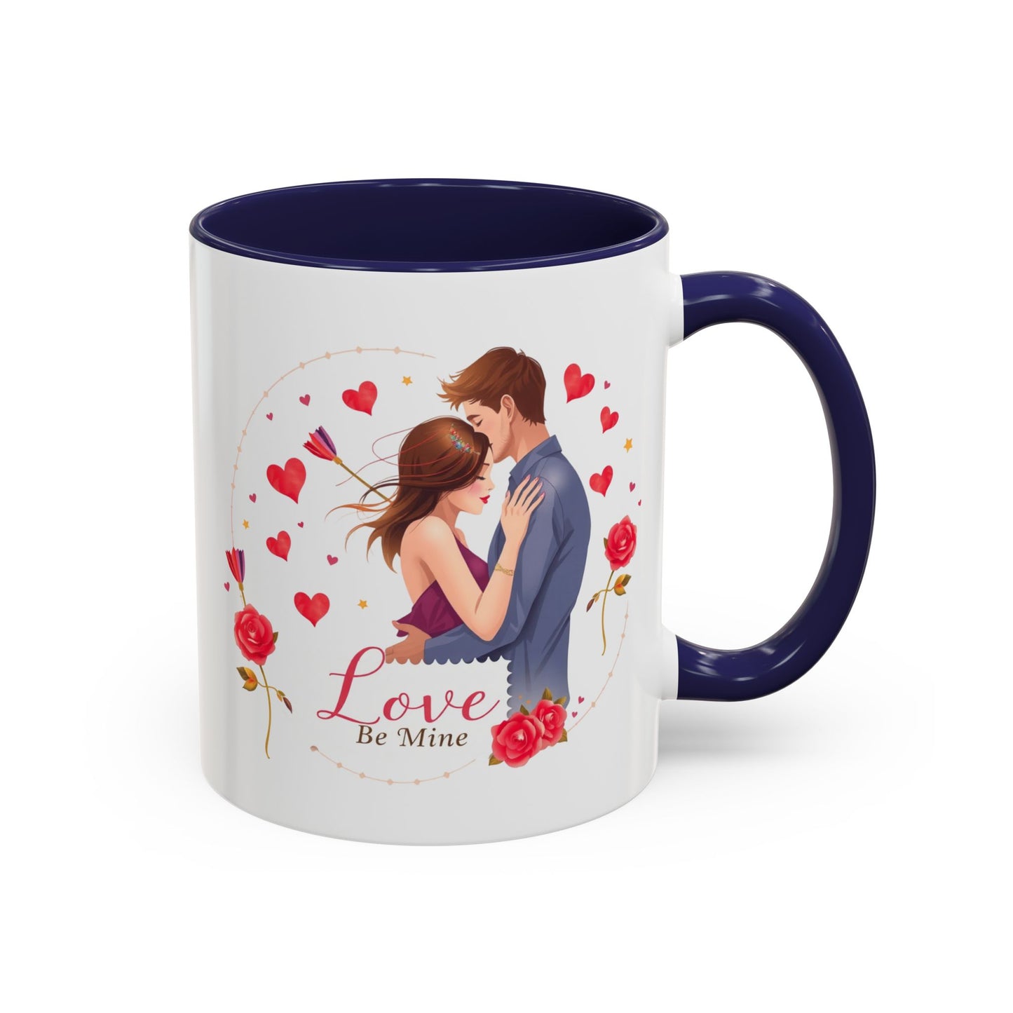 Romantic "Love Be Mine" Accent Coffee Mug — Couples Valentine's Gift