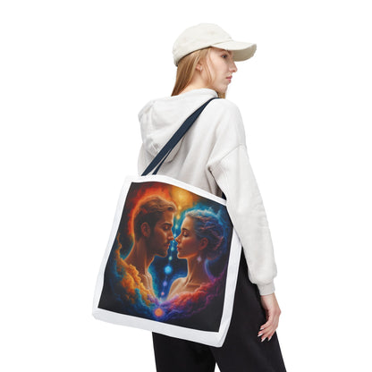 Mystic Soulmates Tote Bag — Celestial Couple Art AOP Tote