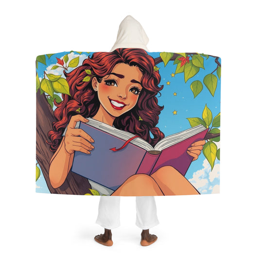 Hooded Sherpa Blanket — Vibrant Floral Cloak with Cozy Fleece Hood