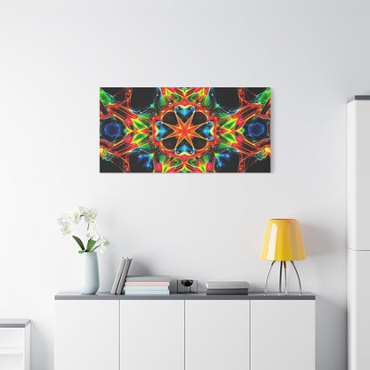Kaleidoscope Neon Mandala Matte Canvas