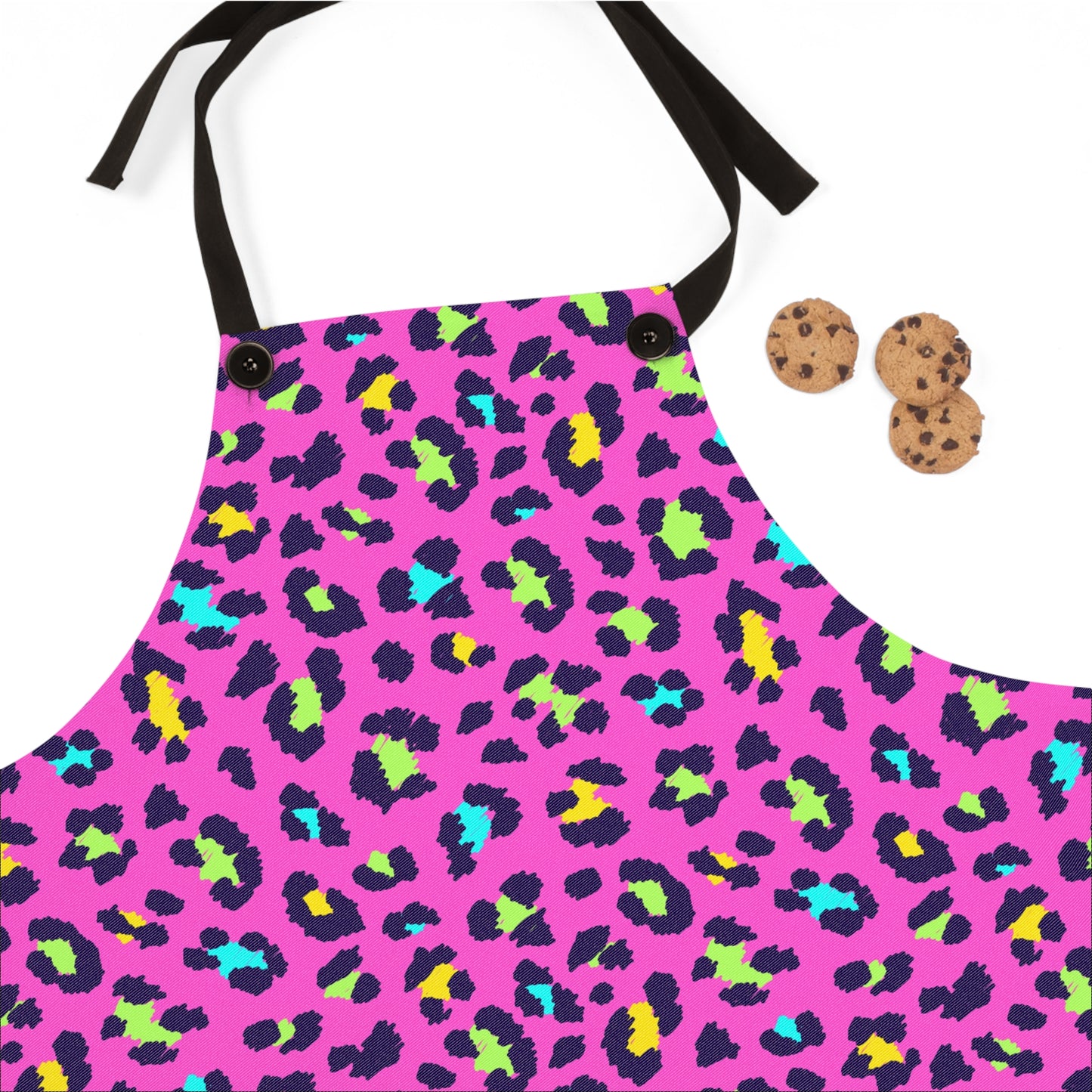 Bright Pink Neon Leopard Print Apron