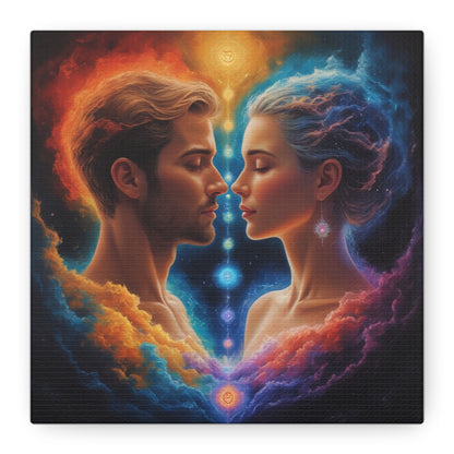 Spiritual Lovers Matte Canvas Print — Energetic Soulmate Portrait