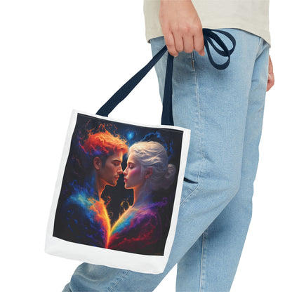 Cosmic Lovers Tote Bag — Fire & Ice Romantic Art AOP