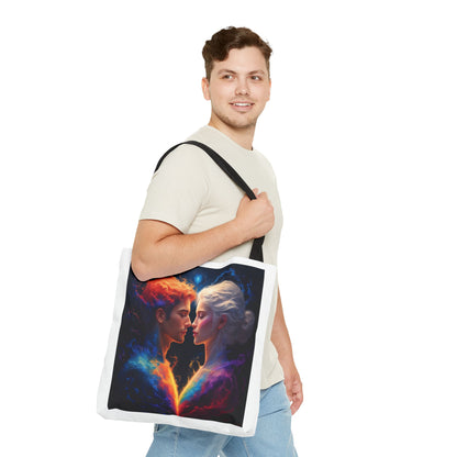 Cosmic Lovers Tote Bag — Fire & Ice Romantic Art AOP