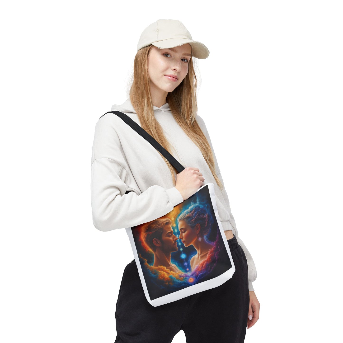 Mystic Soulmates Tote Bag — Celestial Couple Art AOP Tote