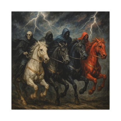 Four Horsemen Canvas Wall Art — Apocalyptic Gothic Mythology Print