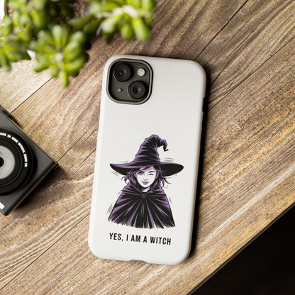 iPhone Yes, I Am a Witch Phone Case — Gothic Witch Illustration Protective Cover