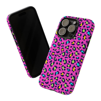 iPhone Pink Neon Leopard Phone Case — Bold Protective iPhone Cover