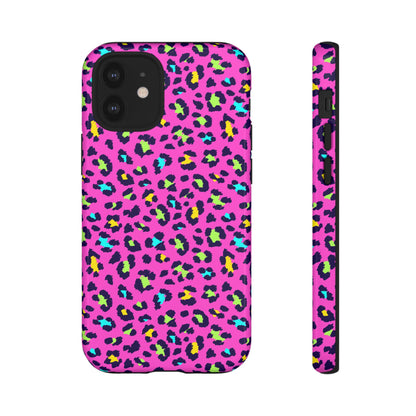 iPhone Pink Neon Leopard Phone Case — Bold Protective iPhone Cover