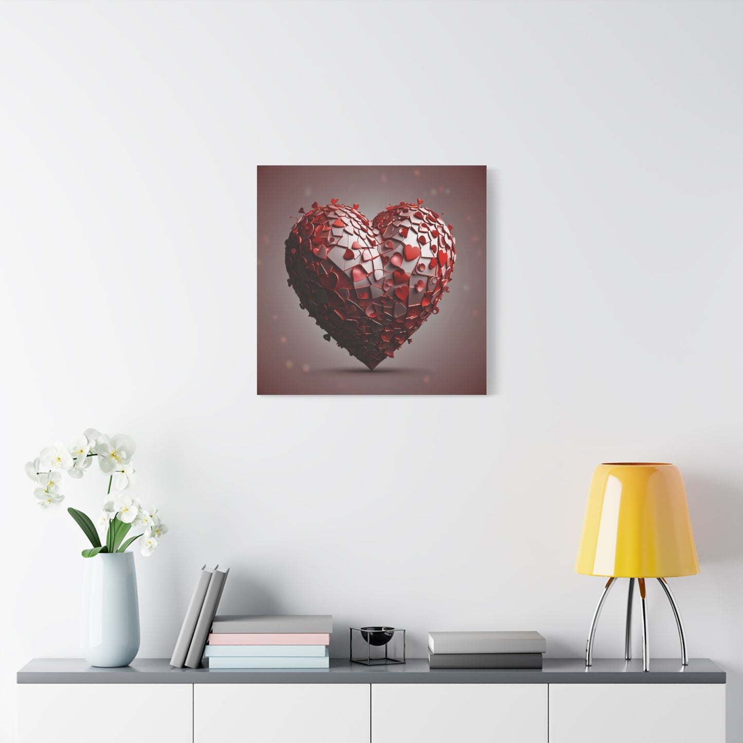 Valentine Heart Mosaic Matte Canvas Wall Art — Stretched 1.25"