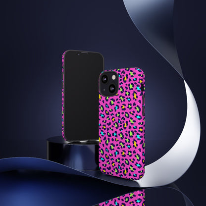 iPhone Pink Neon Leopard Phone Case — Bold Protective iPhone Cover