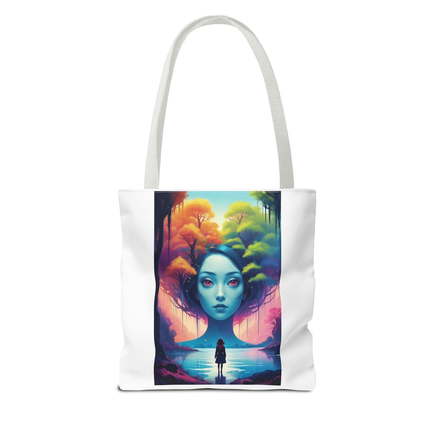 Dreamscape Portrait Tote Bag — Surreal Forest Girl Art