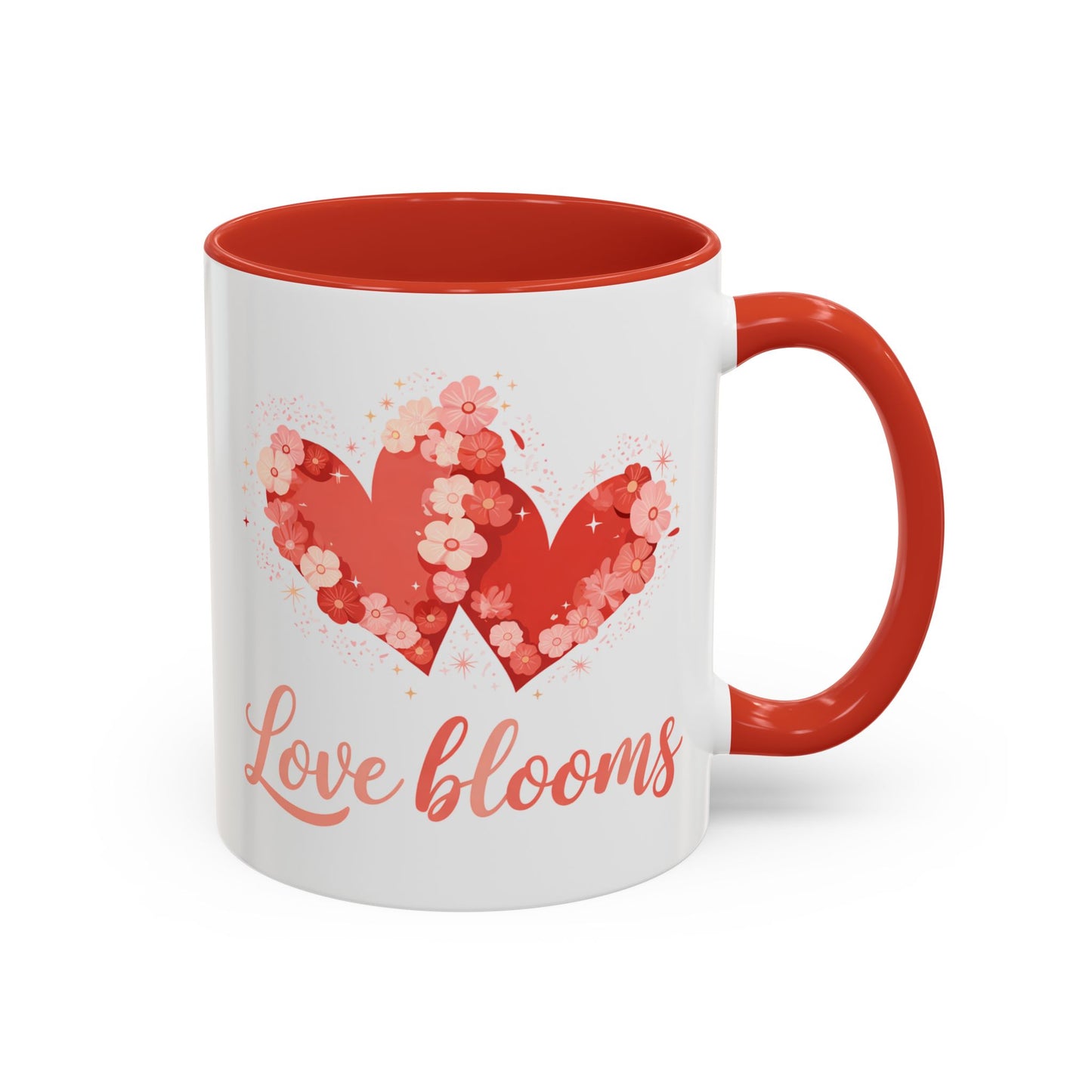 Love Blooms Accent Coffee Mug — Floral Heart 11/15oz