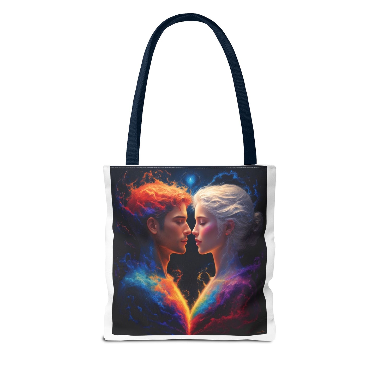 Cosmic Lovers Tote Bag — Fire & Ice Romantic Art AOP