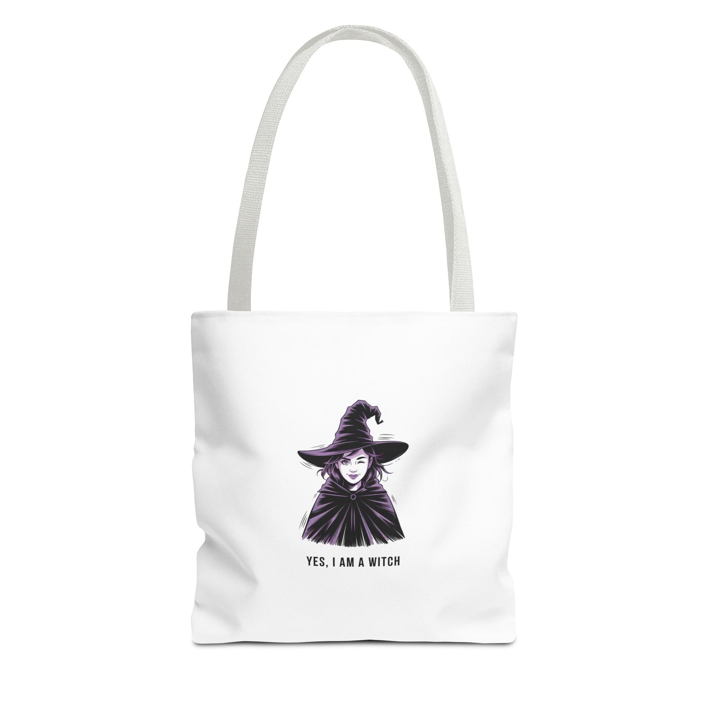 Witch Illustration Tote Bag — "Yes, I Am a Witch" Halloween Canvas Tote