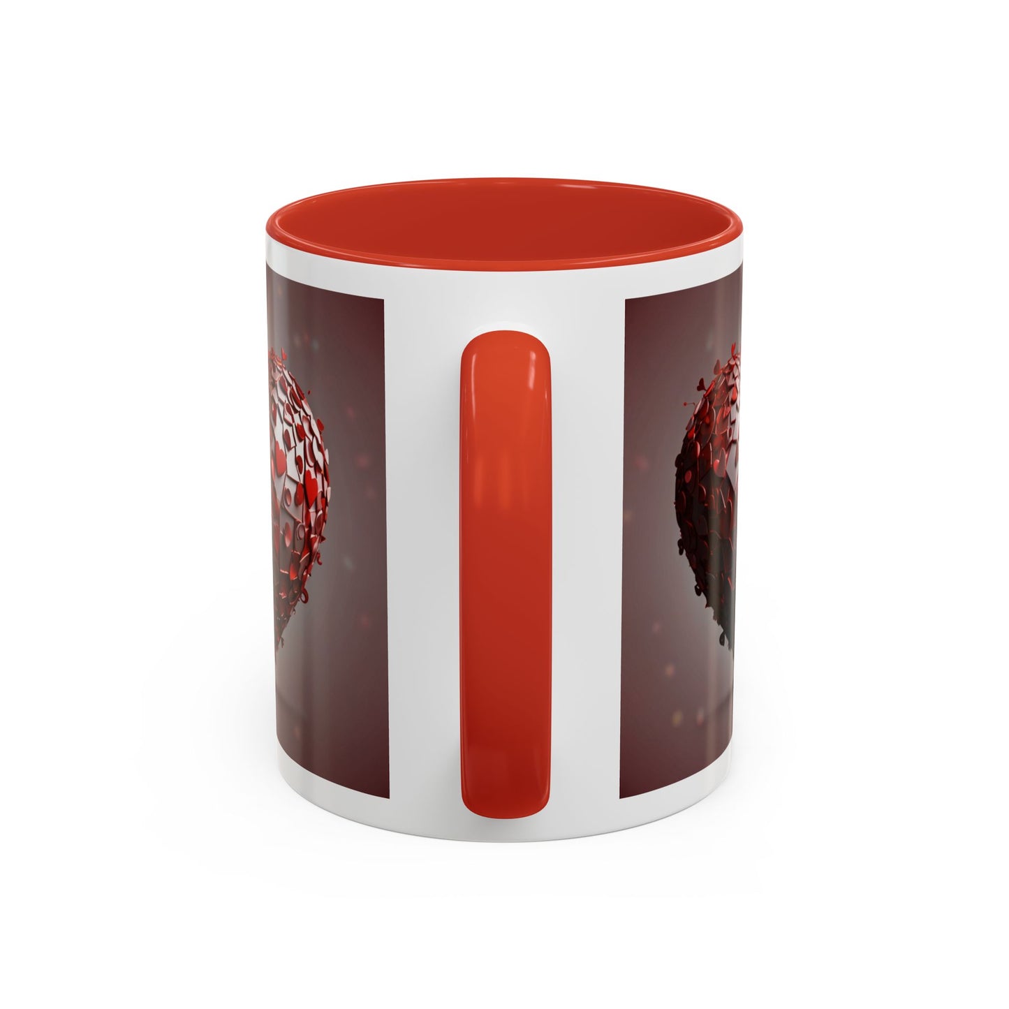 Heart Mosaic Accent Coffee Mug — Romantic Valentine’s Day Gift (11/15 oz)