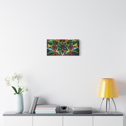 Kaleidoscope Neon Mandala Matte Canvas Wall Art