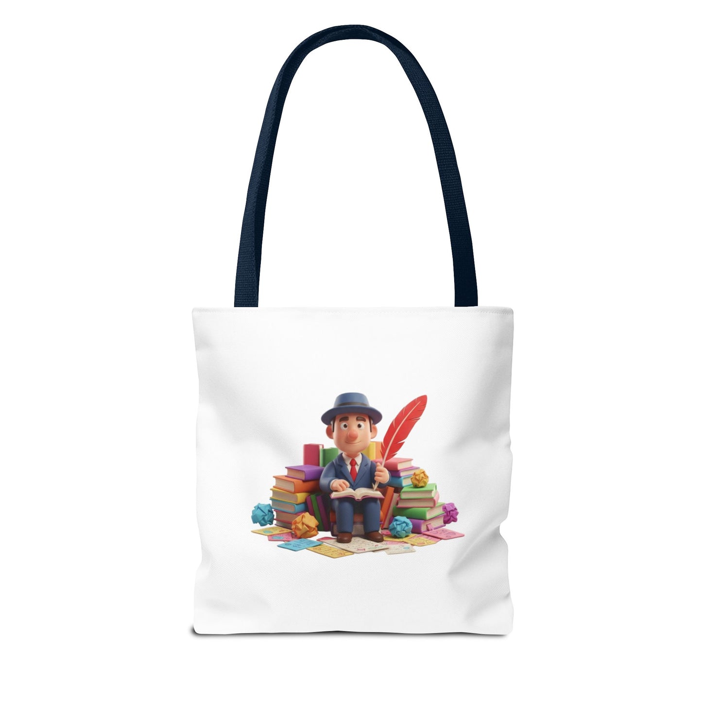 Tote — Cute Bookworm Writer Illustration Tote Bag