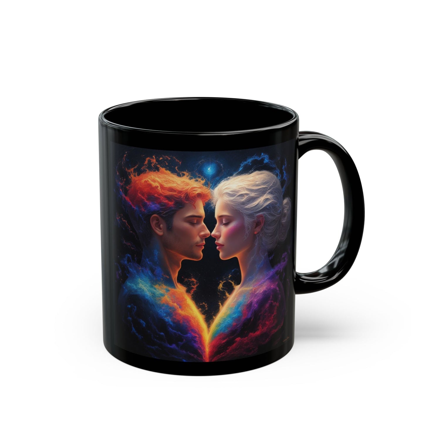 Taza de Amantes Cósmicos — Taza de Café con Arte de Pareja Galáctica (325 ml/440 ml)