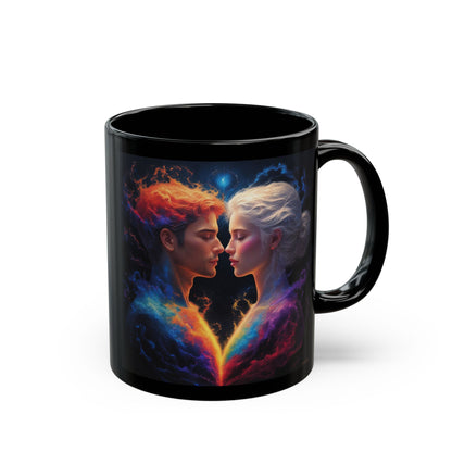 Taza de Amantes Cósmicos — Taza de Café con Arte de Pareja Galáctica (325 ml/440 ml)