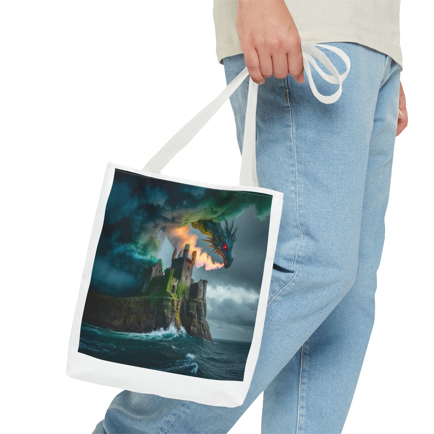 Fantasy Dragon Tote Bag - Magical Castle Design, Eco-Friendly Shopping Bag, Gift for Fantasy Lovers, Unique Beach Tote, Book Bag, [...]