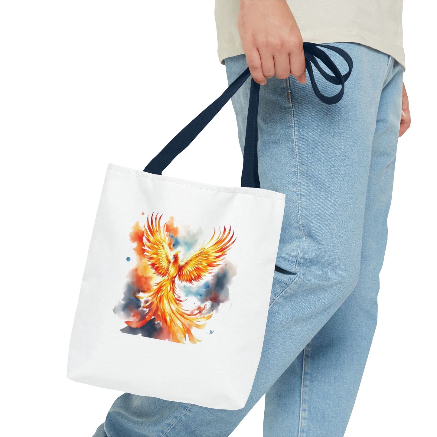 Phoenix Watercolor Tote Bag – Vibrant Rising Bird All-Over Print Tote