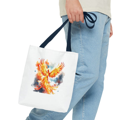Phoenix Watercolor Tote Bag – Vibrant Rising Bird All-Over Print Tote