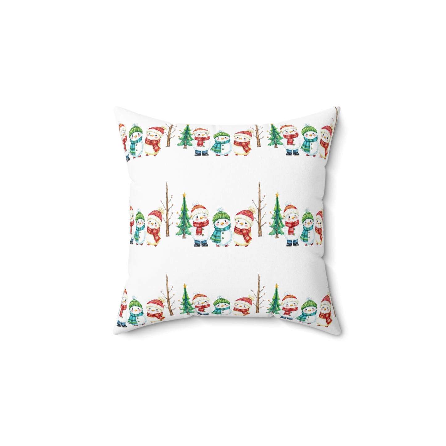 Christmas Snowman Pattern Pillow — Festive Holiday Decorative Throw