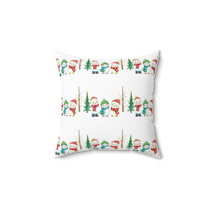Christmas Snowman Pattern Pillow — Festive Holiday Decorative Throw