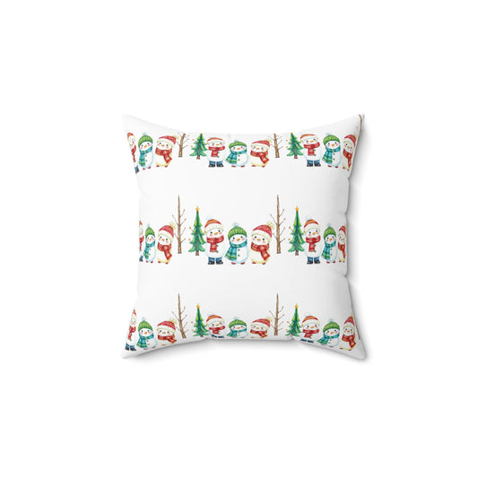Christmas Snowman Pattern Pillow — Festive Holiday Decorative Throw