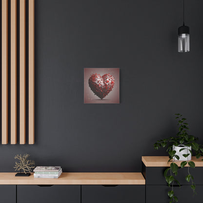 Valentine Heart Mosaic Matte Canvas Wall Art — Stretched 1.25"