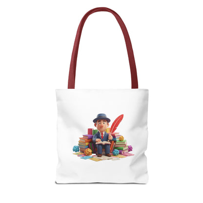 Tote — Cute Bookworm Writer Illustration Tote Bag
