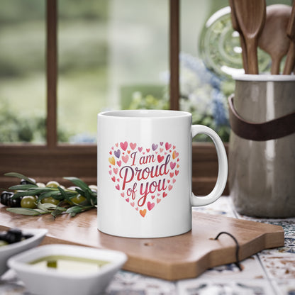 I Am Proud Of You Mug — Heart-Shaped Love Message 11oz