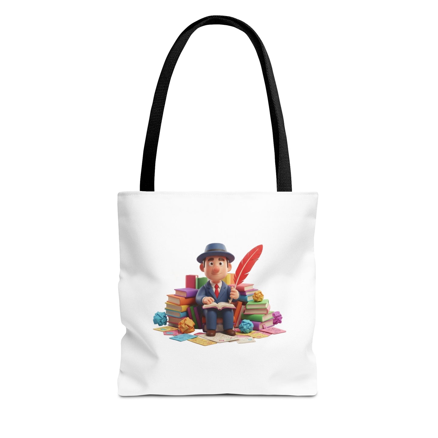 Tote — Cute Bookworm Writer Illustration Tote Bag