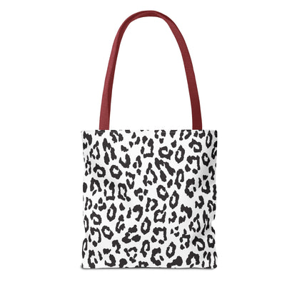 Black & White Leopard Print Tote Bag — Chic Animal-Print Tote for Everyday Use