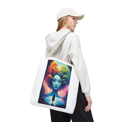 Dreamscape Portrait Tote Bag — Surreal Forest Girl Art