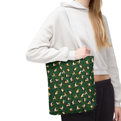 Green Leopard Print Tote Bag – Patterned All-Over-Print Shopper