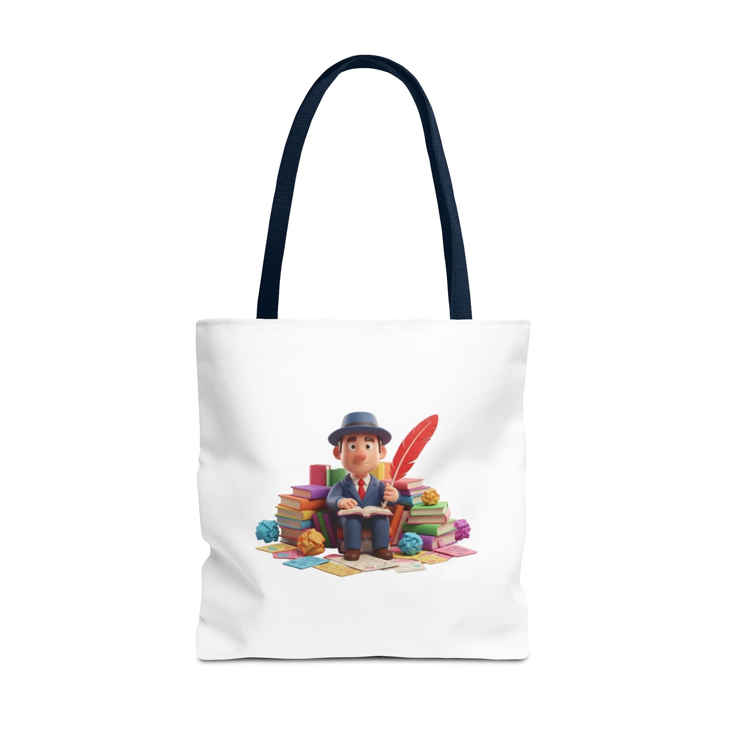 Tote — Cute Bookworm Writer Illustration Tote Bag