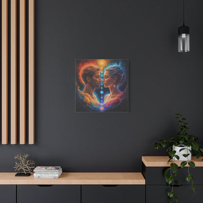 Spiritual Lovers Matte Canvas Print — Energetic Soulmate Portrait