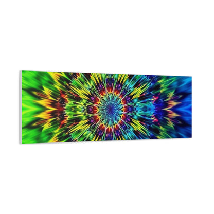 Psychedelic Kaleidoscope Matte Canvas Wall Art — Vibrant Mandala Stretched Canvas