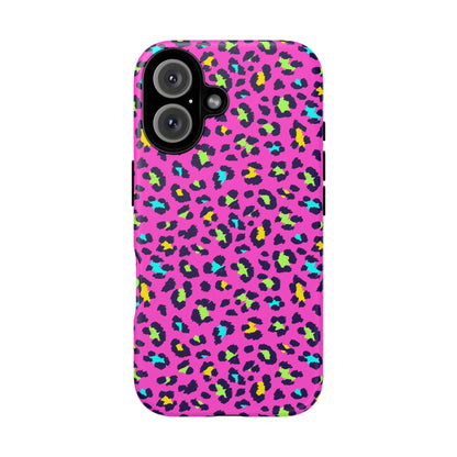 iPhone Pink Neon Leopard Phone Case — Bold Protective iPhone Cover