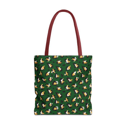 Green Leopard Print Tote Bag – Patterned All-Over-Print Shopper