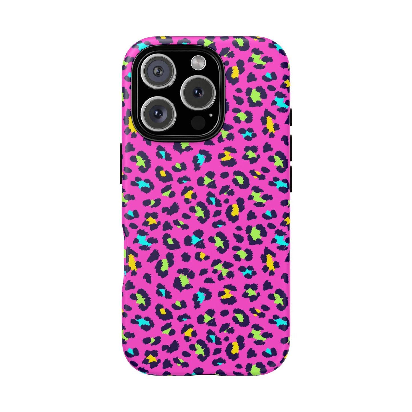 iPhone Pink Neon Leopard Phone Case — Bold Protective iPhone Cover
