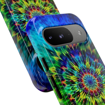 Funda para teléfono Google Psychedelic Tie-Dye Mandala: protección resistente y vibrante