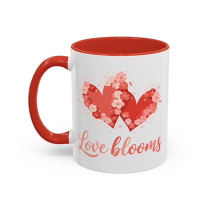 Love Blooms Accent Coffee Mug — Floral Heart 11/15oz