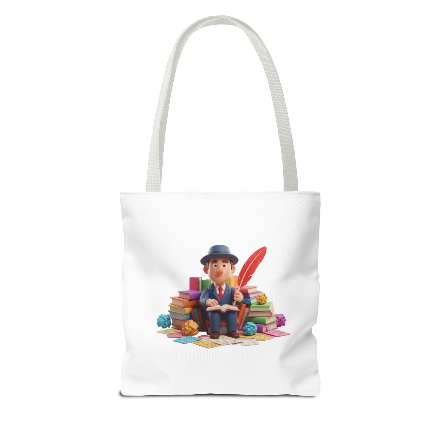 Tote — Cute Bookworm Writer Illustration Tote Bag